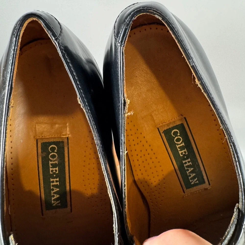 Cole Haan Mens Black Leather Split Toe Derby Dress Shoes C02699 Size 10 D